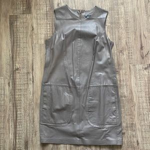 Vince 100% Leather Shift Dress Size 10